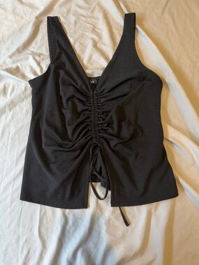 Express Black Ruched Front Tank Top